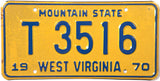 1970 West Virginia Trailer License Plate in NOS Excellent Minus condition