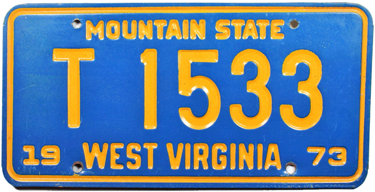 1973 West Virginia Trailer License Plate