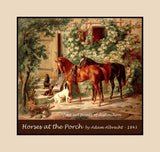 Poster of Horses at the Porch painting by Adam Albrecht