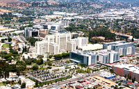 art print of an aerial view of Los Angeles California