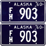 DMV 1960 Alaska For Hire License Plates
