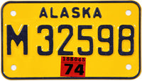 1974 Alaska Motorcycle License Plate