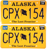 Pair of 1994 DMV Alaska License Plates