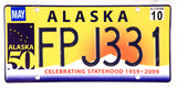 2010 DMV Alaska License Plate