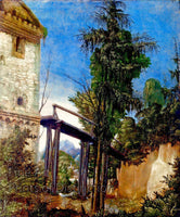 art print of Landscape with a Foot Bridge by Albrecht Altdorfer