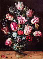 Vase With Tulips painted by Andries Daniels archival art print
