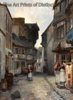 Art Print of A Street in Landerneau painting by Johan Barthold Jongkind