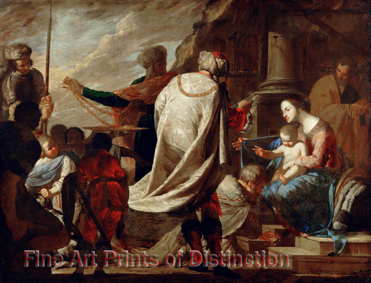 Adoration of the Magi by Bernardo Cavallino premium quality art print