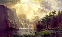 archival art Print of Among the Sierra Nevada Mountains painted by Albert Bierstadt