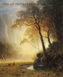 archival art print of Hetch Hetchy Canyon painted by Albert Bierstadt 