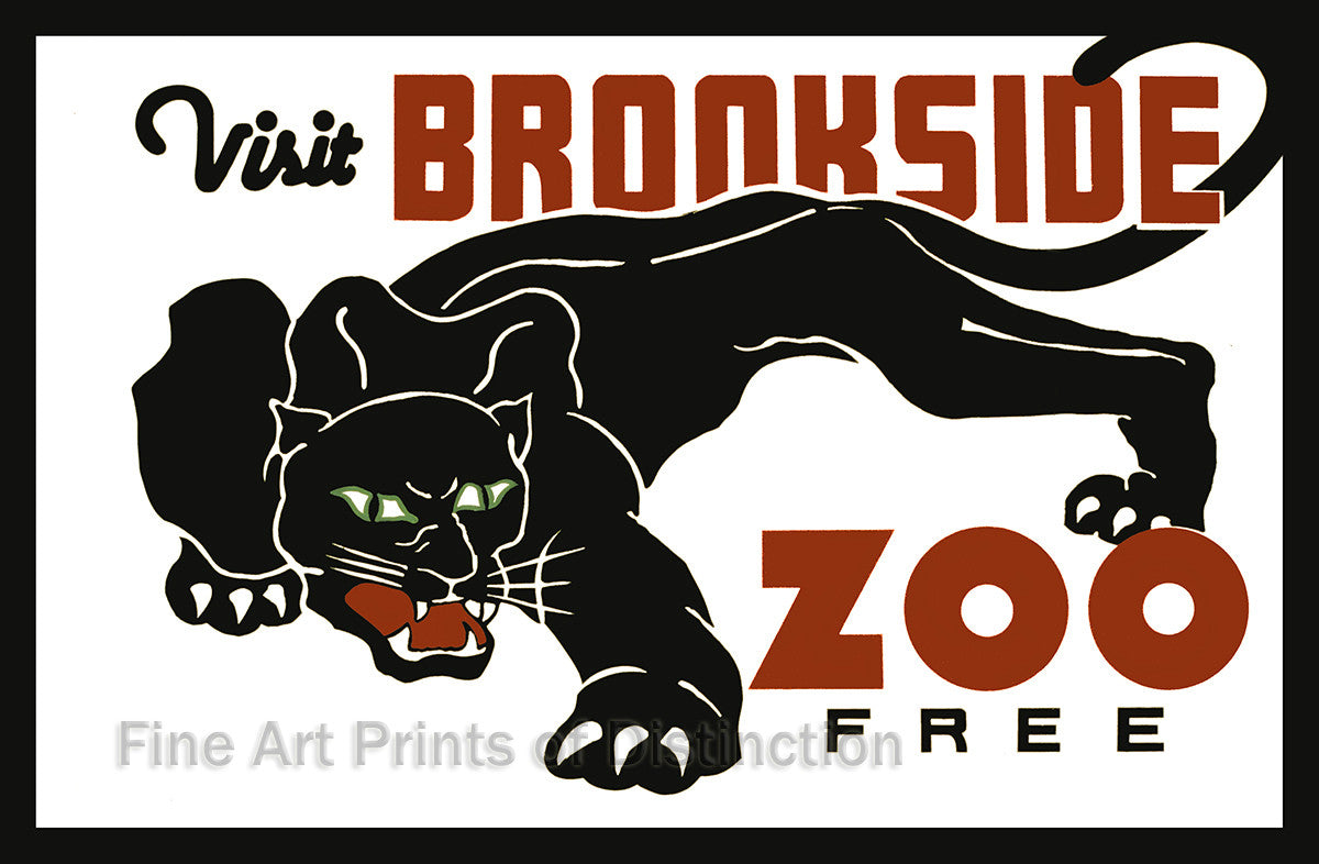 Visit Brookside Zoo with Panther Advertisement art print