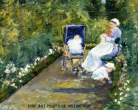 art Print of Children in a Garden or The Nurse, painted by American Artist Mary Cassatt in 1878