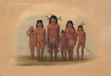 An archival art Print of A Connibo Family by George Catlin