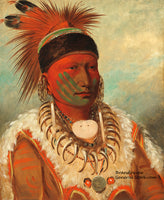art print of White Cloud, Chief of the Iowas painted by western artist George Catlin