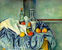 archival art Print of The Peppermint Bottle, a still life painting by Paul Cezanne