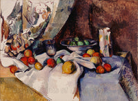 archival art Print of Still Life with Apples painted by French Impressionist artist Paul Cezanne