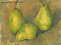 art Print of Three Pears painted by French Impressionist Paul Cezanne in 1879