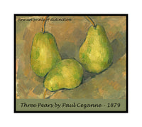 An archival poster of Three Pears painted by Paul Cezanne