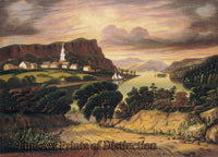 Art Print of Lake George and Village of Caldwell folk art painting by Thomas Chambers
