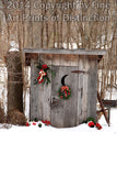 Christmas Country Outhouse Art Print