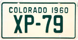 1960 Colorado Motorcycle License Plate