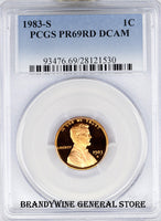 1983-S Lincoln Cent certified by PCGS at Proof 69 Red with Deep Cameo