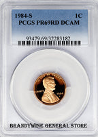 1984-S Lincoln Cent certified by PCGS at Proof 69 Red with Deep Cameo