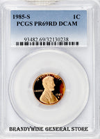 1985-S Lincoln Cent certified by PCGS at Proof 69 Red with Deep Cameo