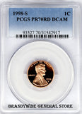 1998-S Lincoln Cent PCGS Proof 70 Red Deep Cameo