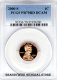 2000-S Lincoln Cent PCGS Proof 70 Red Deep Cameo