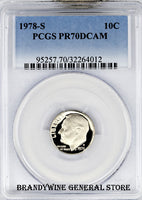 1978-S Roosevelt Dime PCGS Proof 70 Deep Cameo