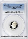 1996-S Roosevelt Silver Dime PCGS Proof 69 Deep Cameo