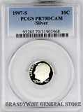 1997-S Roosevelt Silver Dime PCGS Proof 70 Deep Cameo