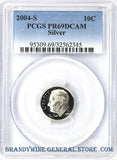 2004-S Roosevelt Silver Dime PCGS Proof 69 Deep Cameo