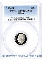 2004-S Roosevelt Silver Dime PCGS Proof 70 Deep Cameo