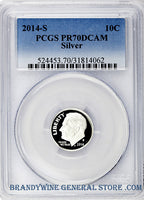 2014-S Roosevelt Silver Dime PCGS Proof 70 Deep Cameo