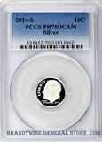 2014-S Roosevelt Silver Dime PCGS Proof 70 Deep Cameo