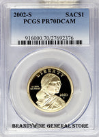 2002-S Sacagawea Dollar Coin PCGS Proof 70 Deep Cameo