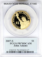 2007-S John Adams Dollar Coin PCGS Proof 70 Deep Cameo