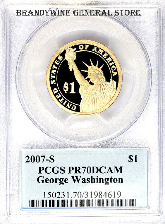 thumbnail interactive-video image 1 of 2007-S George Washington Presidential $1 Proof Coin – From US Mint Proof Set 1 of 5