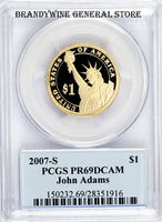 2007-S John Adams Dollar PCGS Proof 69 Deep Cameo