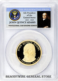 2008-S John Q Adams Presidential Dollar PCGS Proof 70 Deep Cameo Obverse