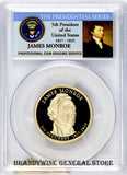 2008-S James Monroe Presidential Dollar PCGS Proof 70 Deep Cameo Obverse