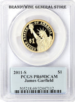 2011-S James Garfield Presidential Dollar PCGS Proof 69 Deep Cameo