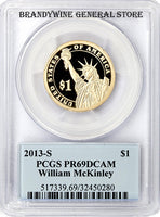 2013-S William McKinley Presidential Dollar PCGS Proof 69 Deep Cameo