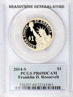 2014-S Franklin Roosevelt Presidential Dollar PCGS Proof 69 Deep Cameo