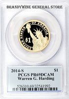 2014-S Warren Harding Presidential Dollar PCGS Proof 69 Deep Cameo