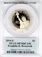 2014-S F Roosevelt Presidential Dollar PCGS Proof 70 Deep Cameo