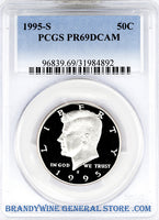 1995-S Kennedy Half Dollar certified by PCGS at Proof 69 Deep Cameo