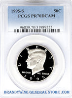1995-S Kennedy Half Dollar certified perfect by PCGS at Proof 70 Deep Cameo